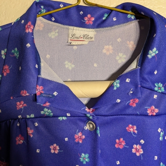 lind And Clare Blue Floral Button-Up Shirtsize 44 Pre-owned - Picture 8 of 9